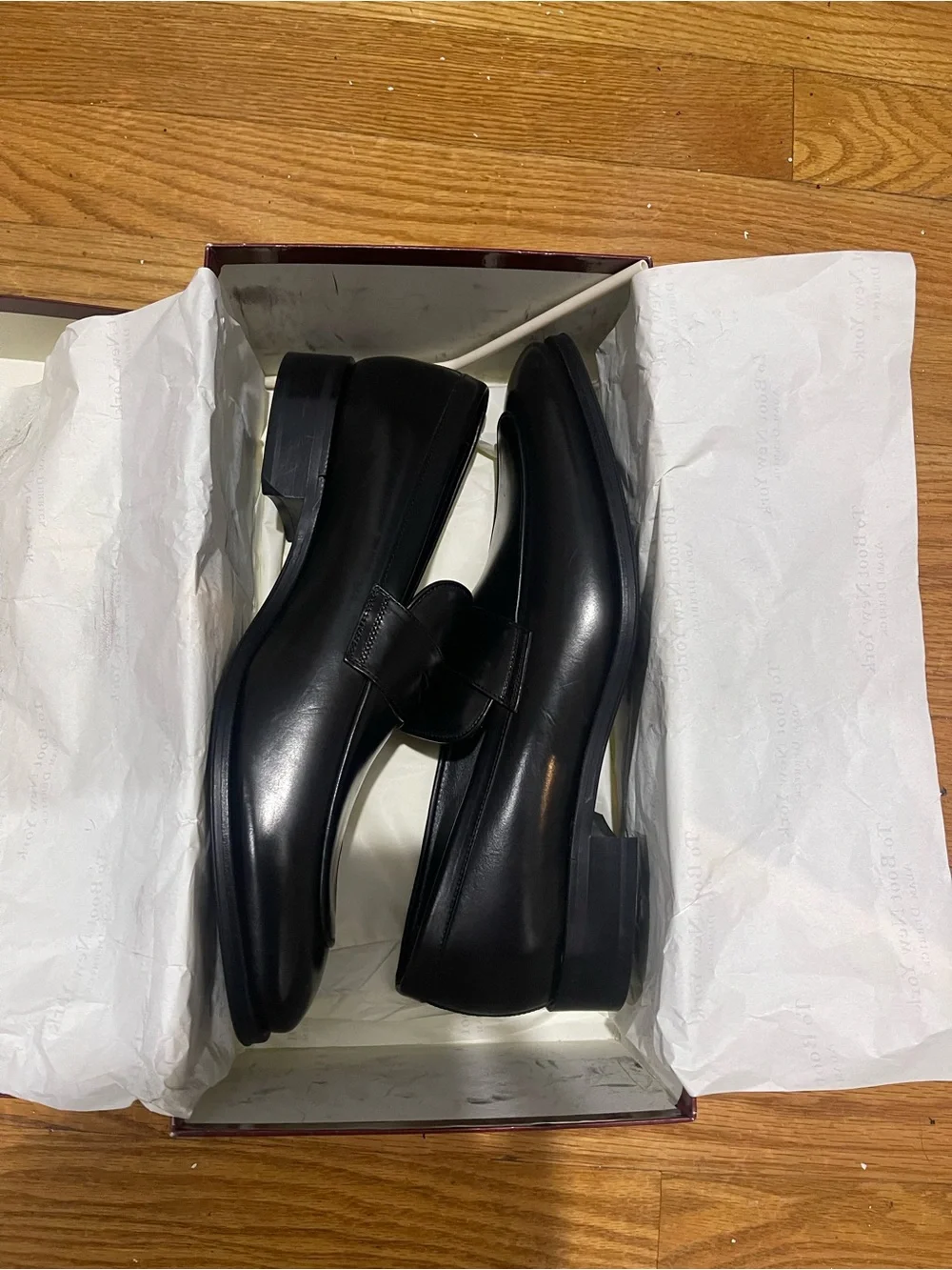 NWB To Boot NY Black Leather Penny Loafers Sz 10.5